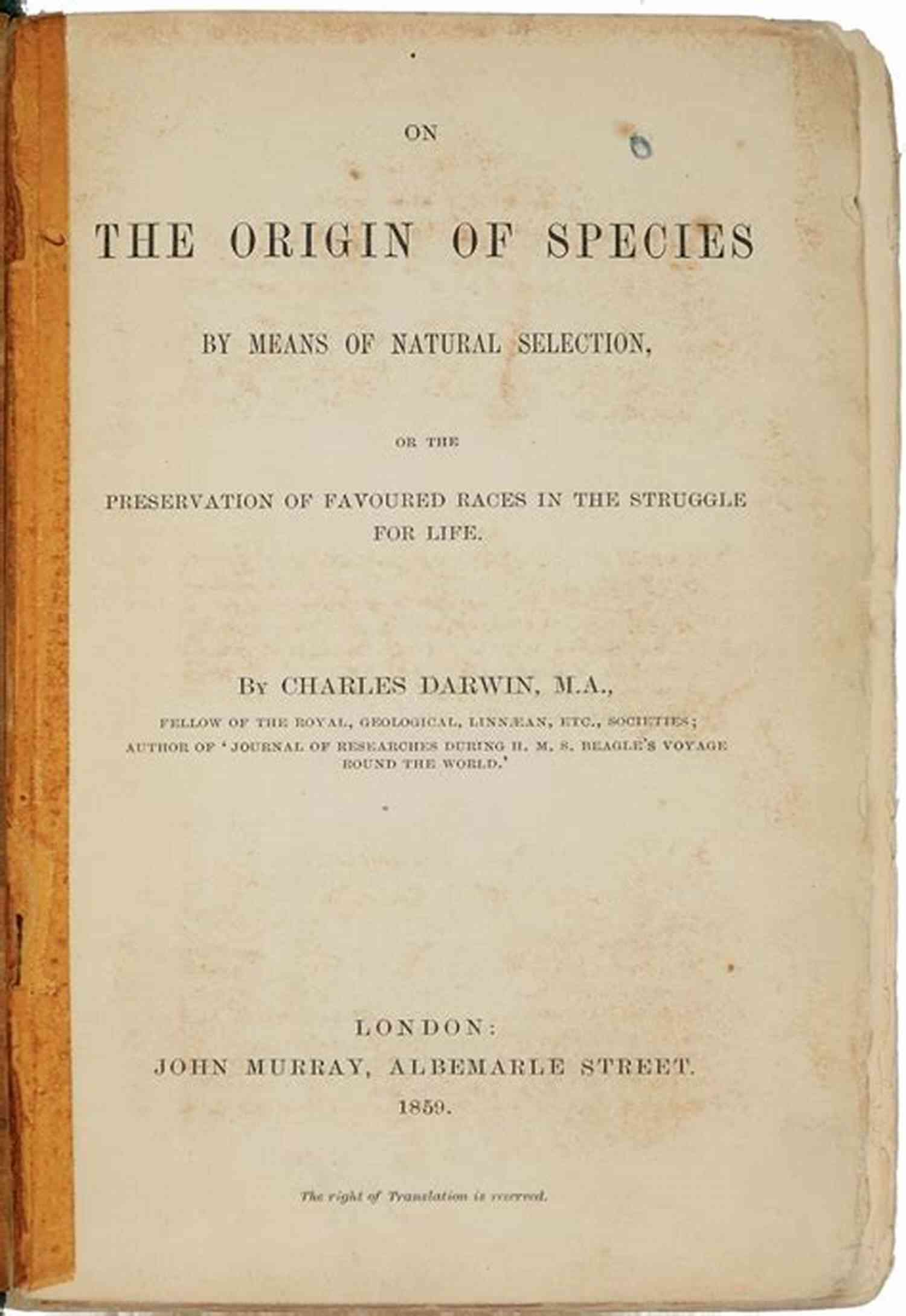 Annotated Pages Of 'On The Origin Of Species' On The Origin Of Species(Annotated)