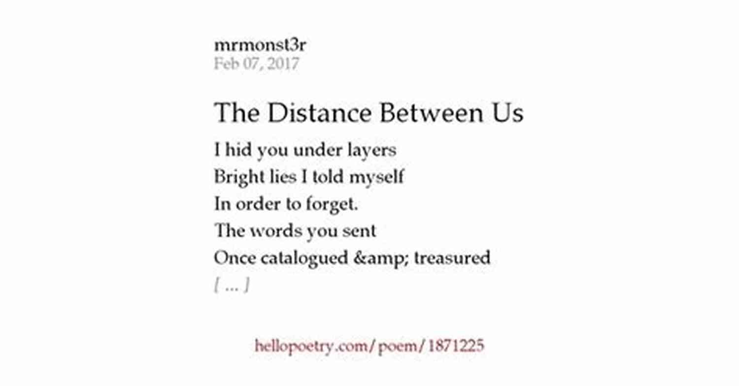 No Distance Between Us Journey In Poems No Distance Between Us: A Journey In Poems