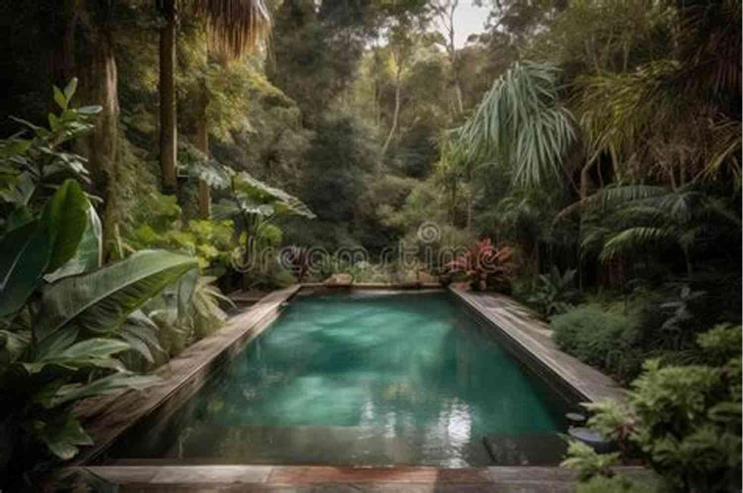 The Pool Of Dreams Painting By Robert Frost – A Serene Oasis Surrounded By Lush Greenery And Mystical Fog, Representing The Depths Of Human Imagination And Desires. THE POOL OF DREAMS Robert Frost