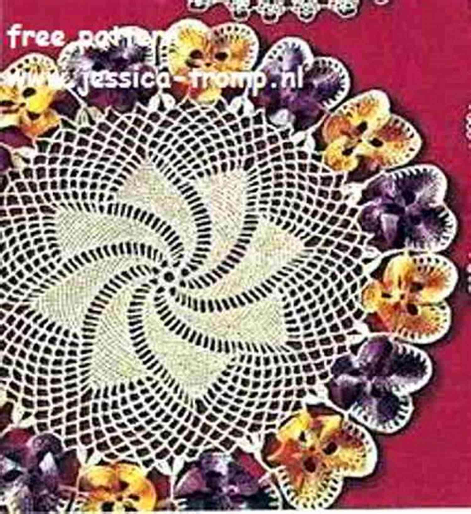 Vintage Crochet Pattern For Garland Rose And Pansy Doilies Garland Rose And Pansy Doilies Vintage Crochet Pattern